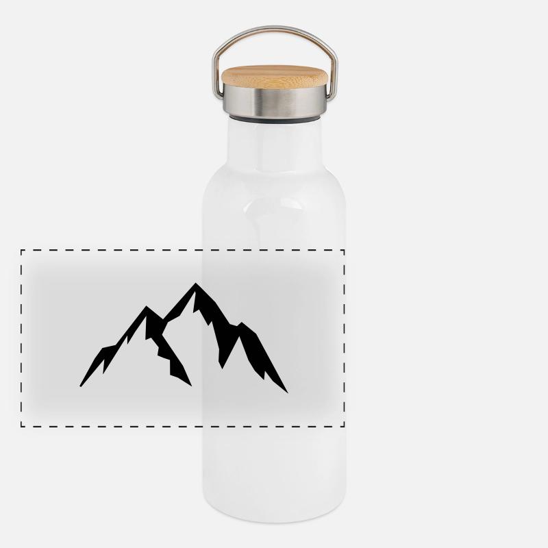 mountains Panorama Thermosflasche mit Bambusdeckel