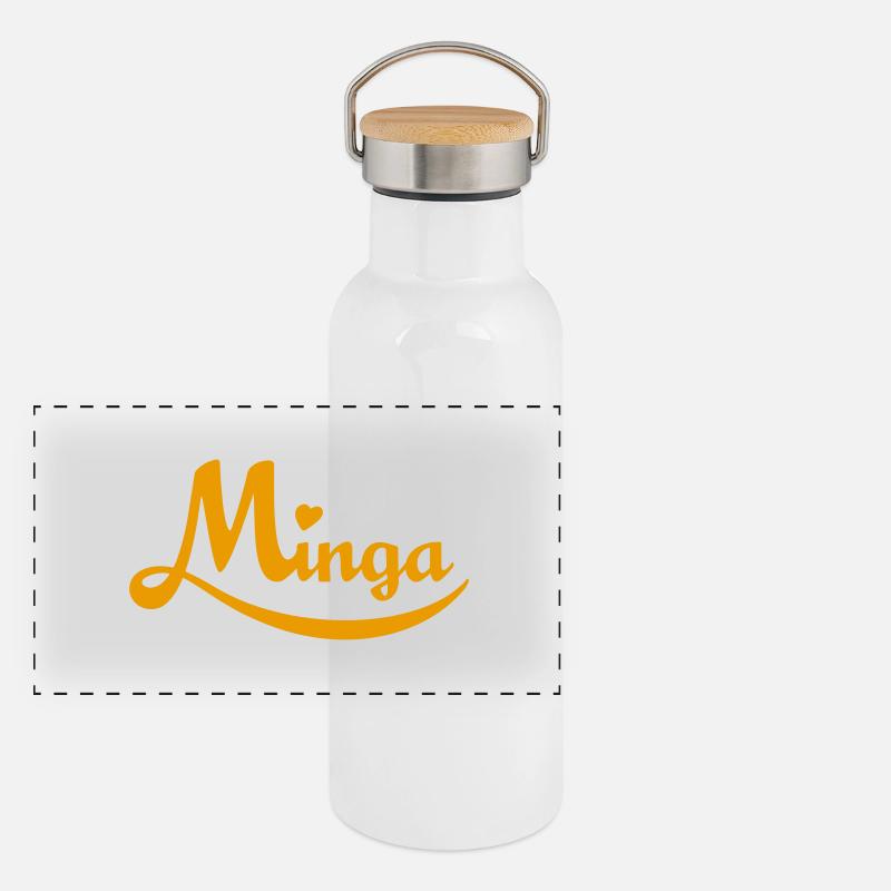 Minga - aus Liebe zu München! Panorama Thermosflasche mit Bambusdeckel