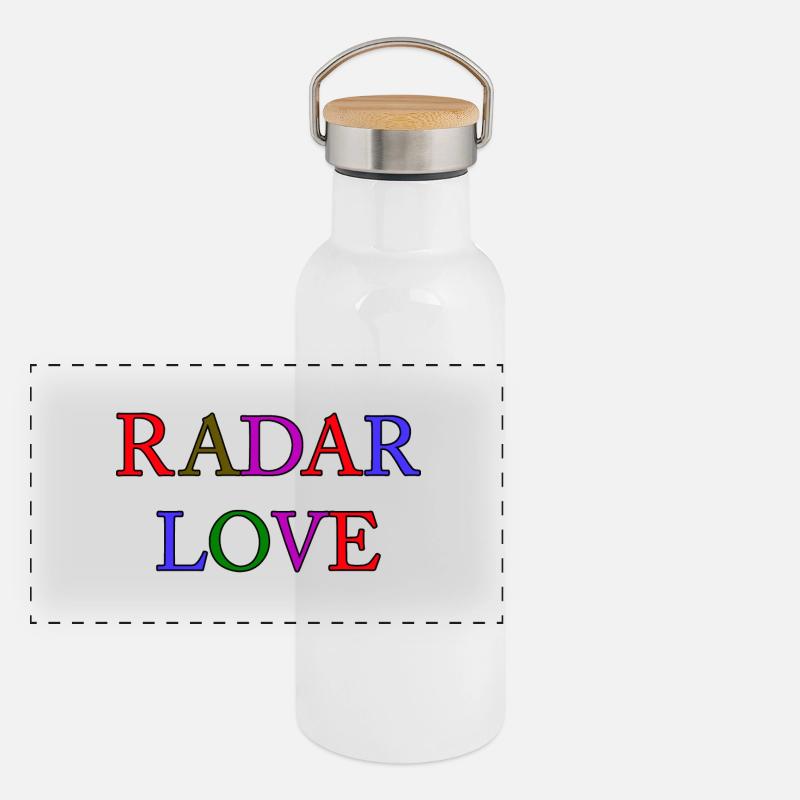 Radar Liebe Panorama Thermosflasche mit Bambusdeckel