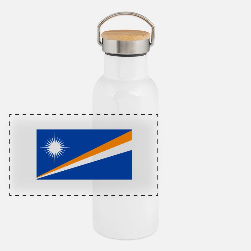 Marshallinseln Panorama Thermosflasche mit Bambusdeckel