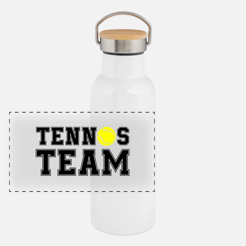 Équipe de tennis Gourde isotherme avec bouchon en bambou