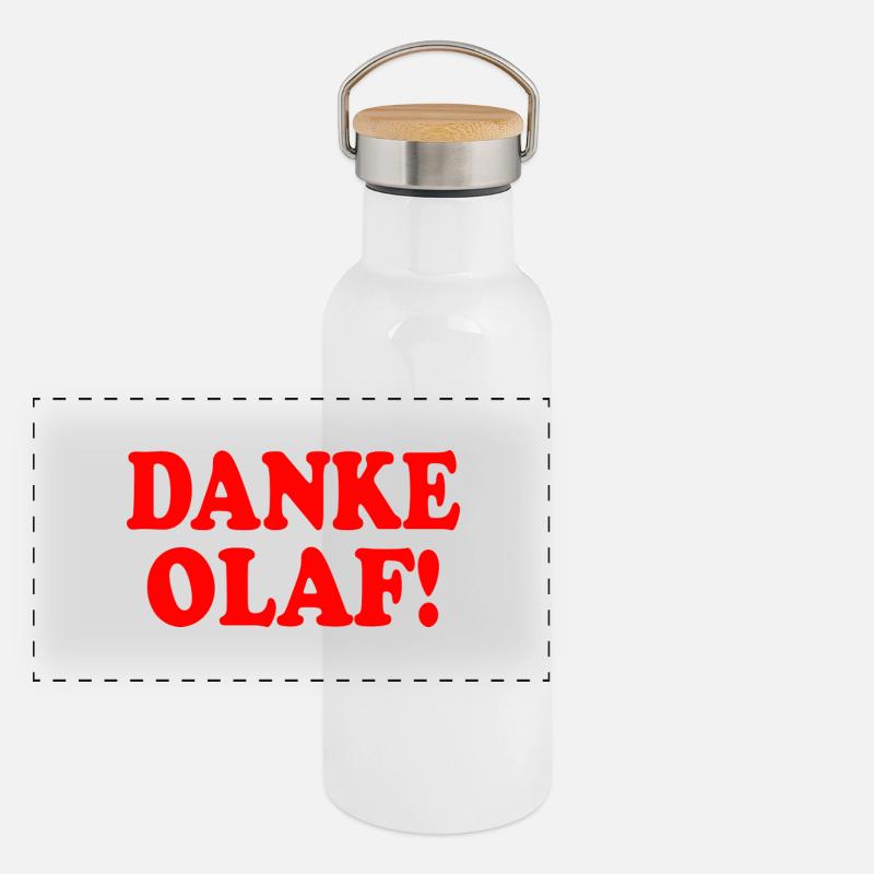 Danke olaf Panorama Thermosflasche mit Bambusdeckel