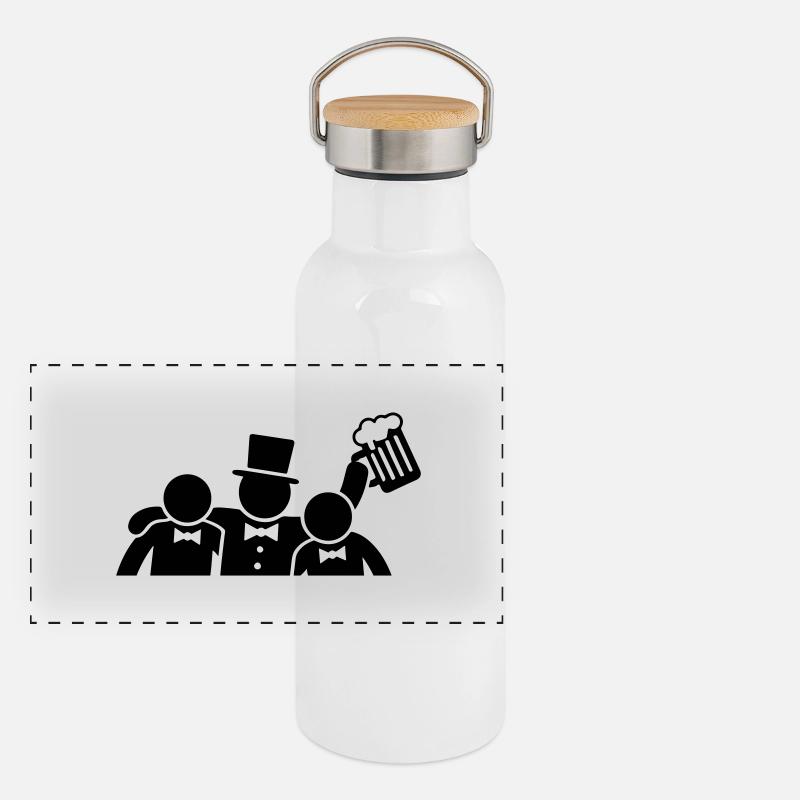 Junggesellenabschied Party Gruppe Jga Panorama Thermosflasche mit Bambusdeckel