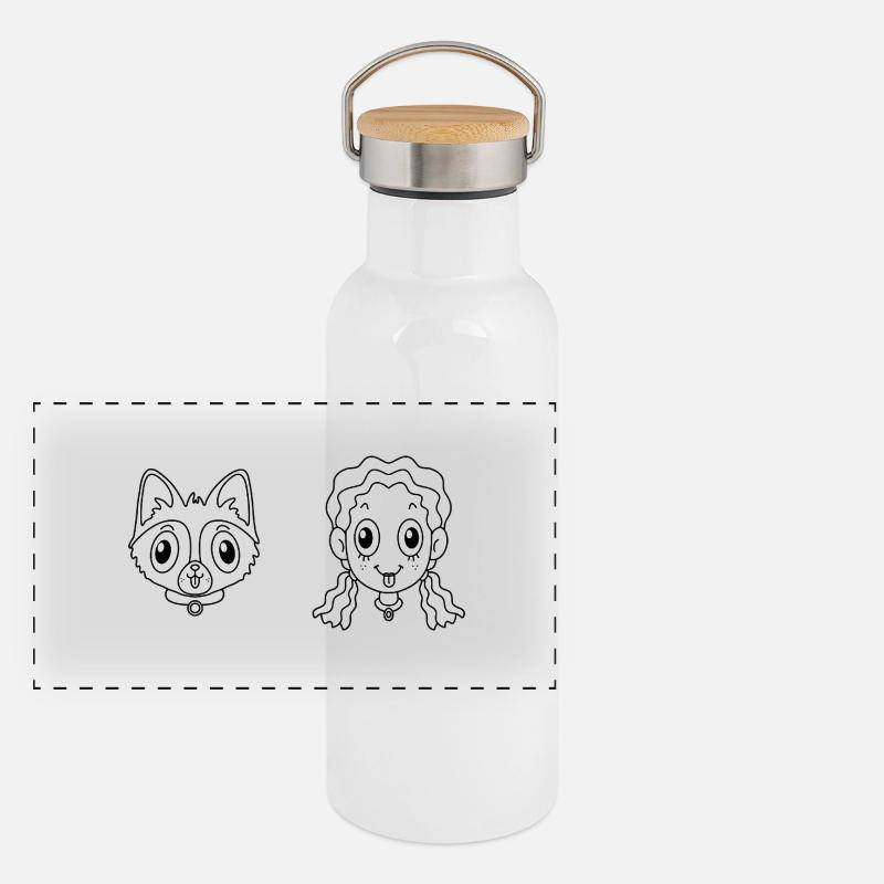 Pet Dog Panoramic Thermal Bottle with Bamboo Lid
