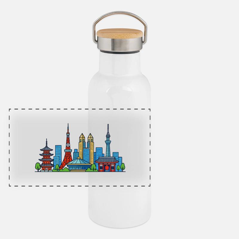 Tokyo Panoramic Thermal Bottle with Bamboo Lid