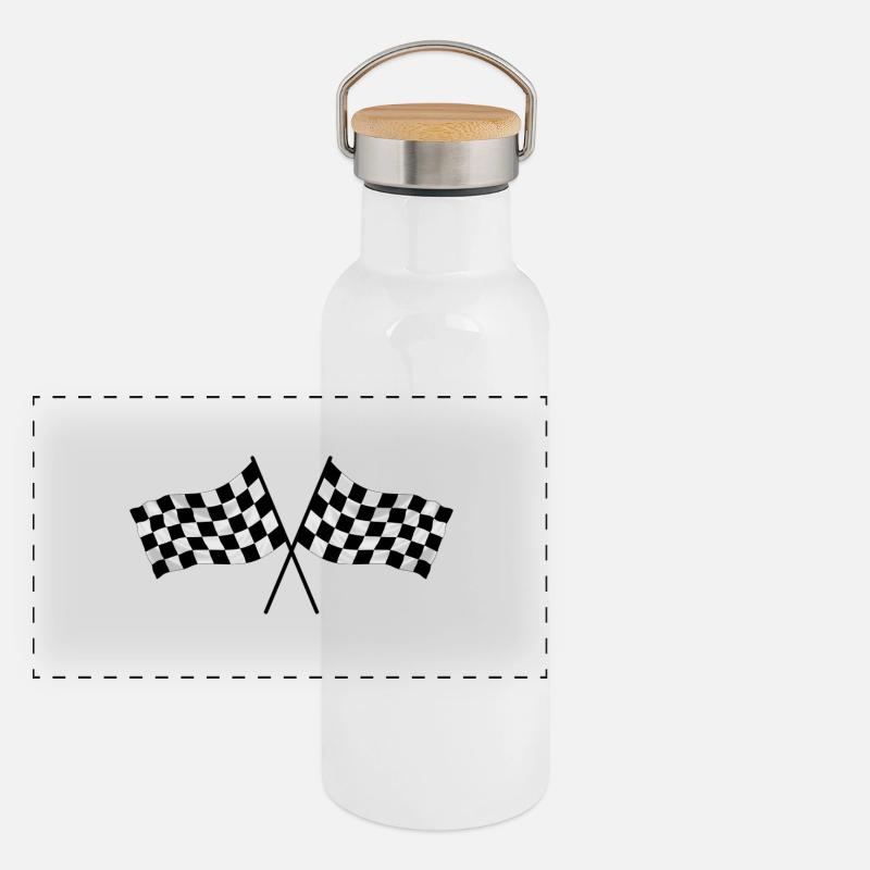 racing flag Panoramic Thermal Bottle with Bamboo Lid