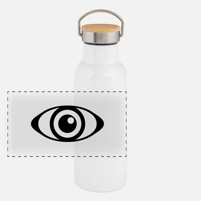 Das Auge Panorama Thermosflasche mit Bambusdeckel