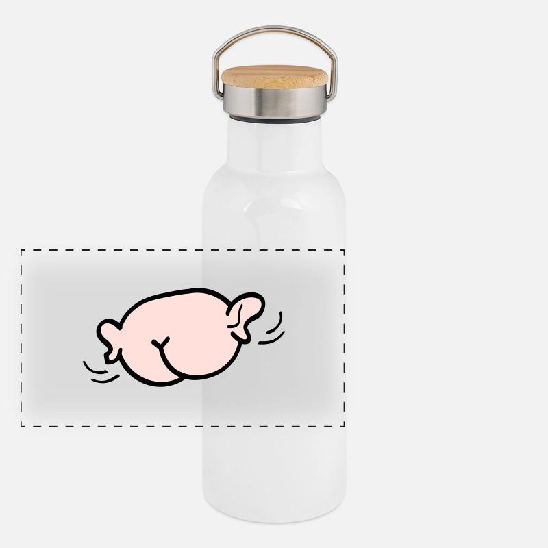 A flying ass with ears. Panoramic Thermal Bottle with Bamboo Lid