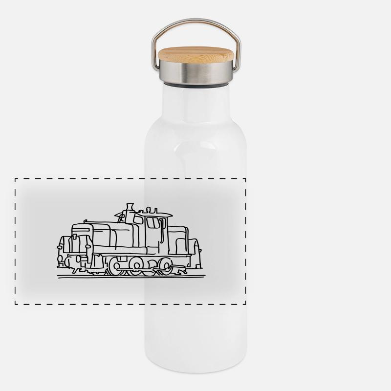 Locomotive diesel Gourde isotherme avec bouchon en bambou