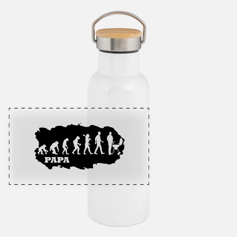 Männlich |PREMIUM DESIGN Panorama Thermosflasche mit Bambusdeckel