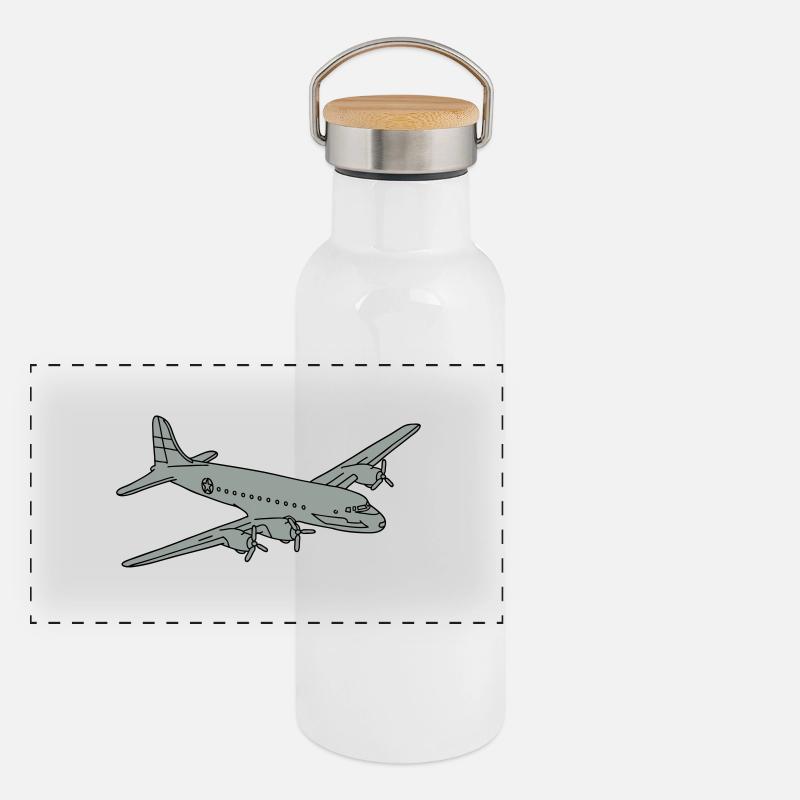 Airplane 2 Panoramic Thermal Bottle with Bamboo Lid