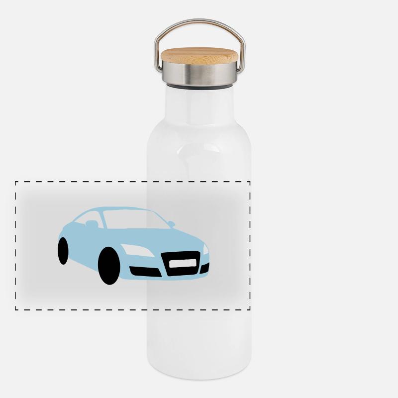 Auto (Farben anpassbar) Panorama Thermosflasche mit Bambusdeckel