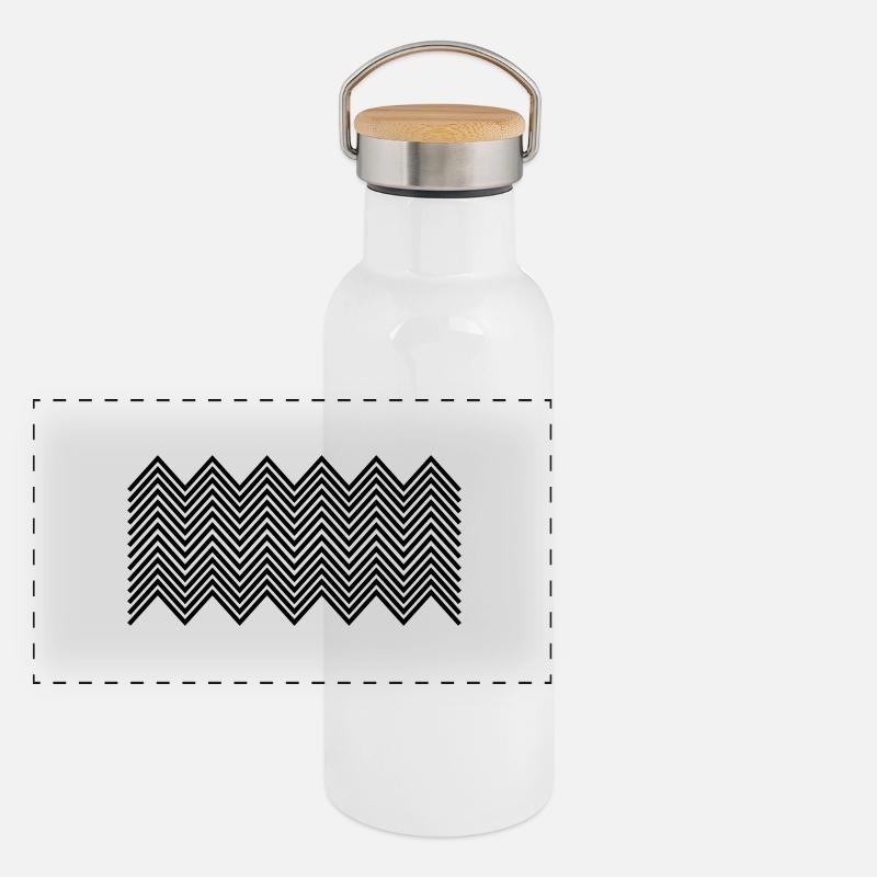 Zickzack muster Gourde isotherme avec bouchon en bambou