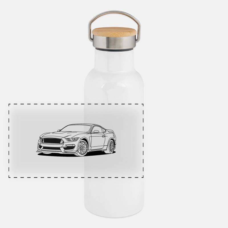 Cool Car Panoramic Thermal Bottle with Bamboo Lid