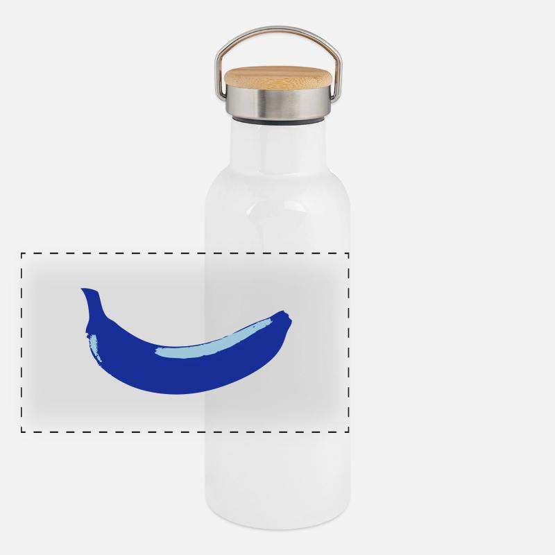 Banane-Blue Panorama Thermosflasche mit Bambusdeckel