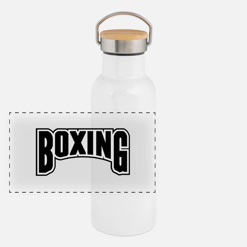boxing Panorama Thermosflasche mit Bambusdeckel