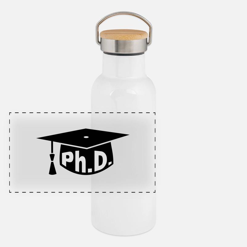 Graduation Party - PhD - Gift Panoramic Thermal Bottle with Bamboo Lid