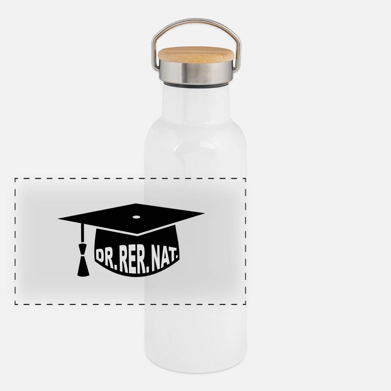 Doktor - Doktorhut - Studium - Geschenk - Dr. rer. Panorama Thermosflasche mit Bambusdeckel