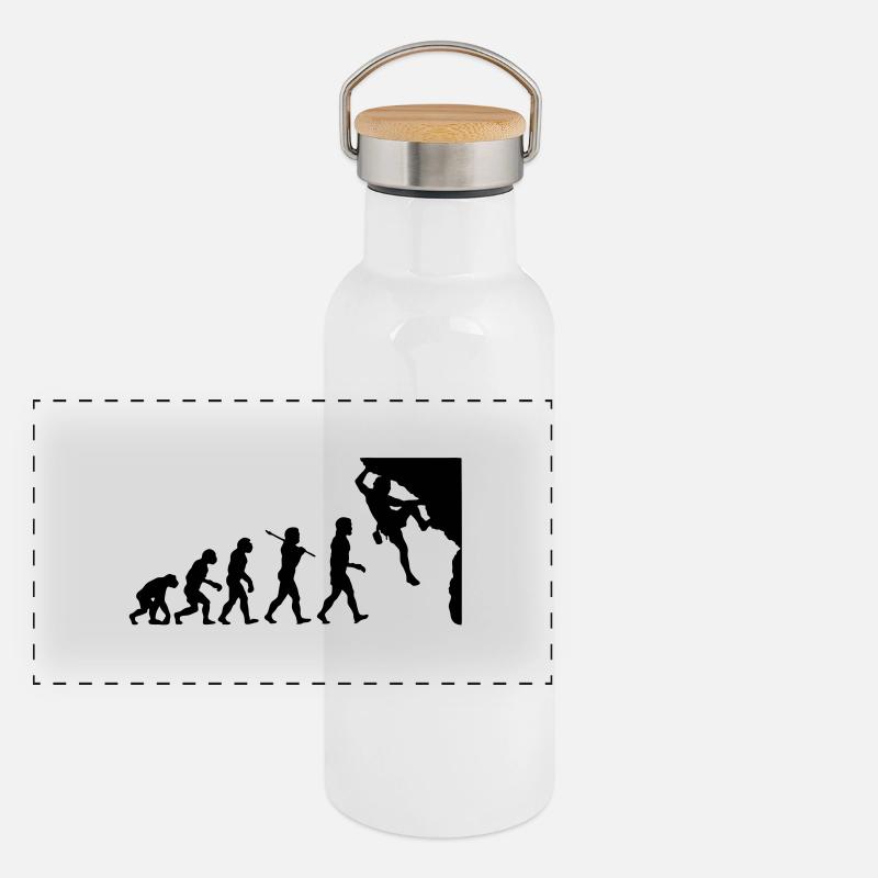Rock Climbing Evolution Panorama Thermosflasche mit Bambusdeckel