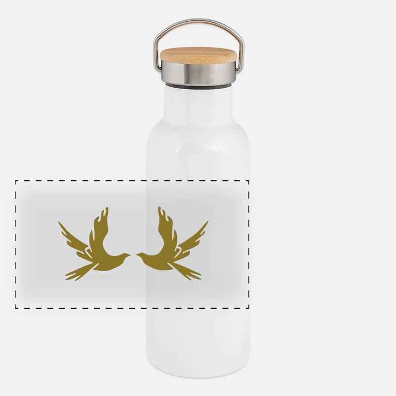 Panorama Thermosflasche mit Bambusdeckel