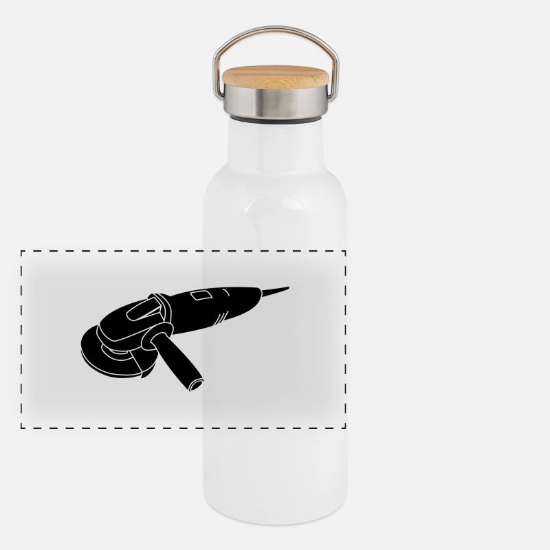 Winkelschleifer Panorama Thermosflasche mit Bambusdeckel