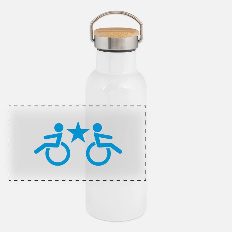 Wheelchairs cool star enabled design Panoramic Thermal Bottle with Bamboo Lid
