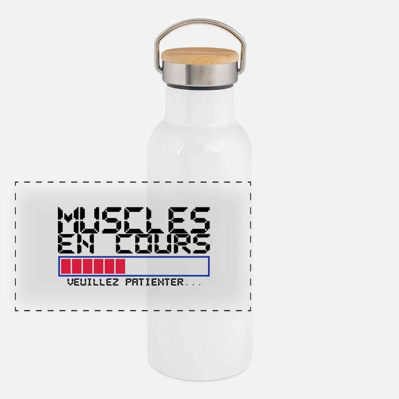 muscles en cours citation Gourde isotherme avec bouchon en bambou