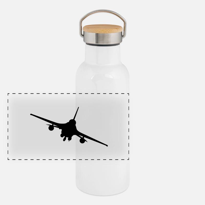 f16 Panorama Thermosflasche mit Bambusdeckel