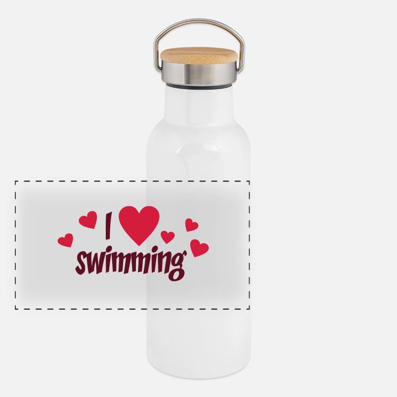 swimming Panoramic Thermal Bottle with Bamboo Lid