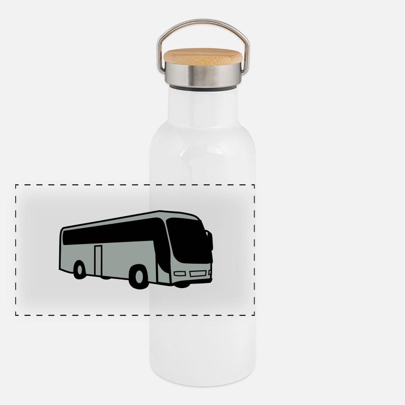 bus Busfahrer Panorama Thermosflasche mit Bambusdeckel