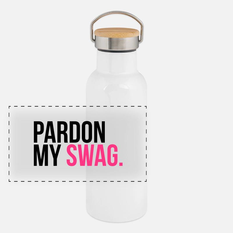 pardon my swag Gourde isotherme avec bouchon en bambou