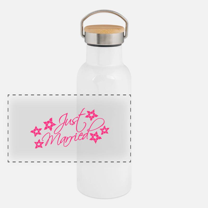 Just Married Panoramic Thermal Bottle with Bamboo Lid