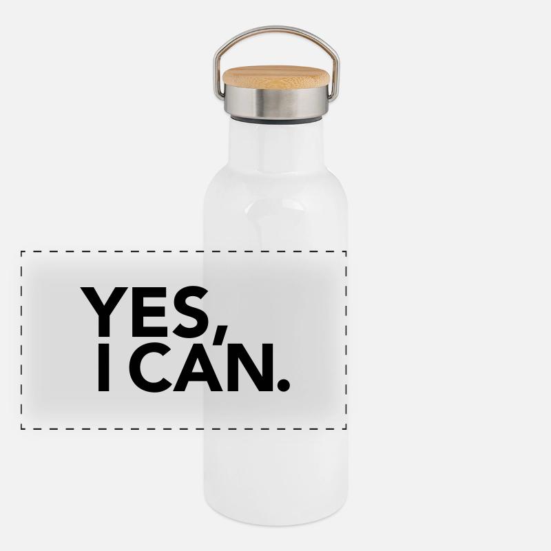 Yes, I Can Gourde isotherme avec bouchon en bambou