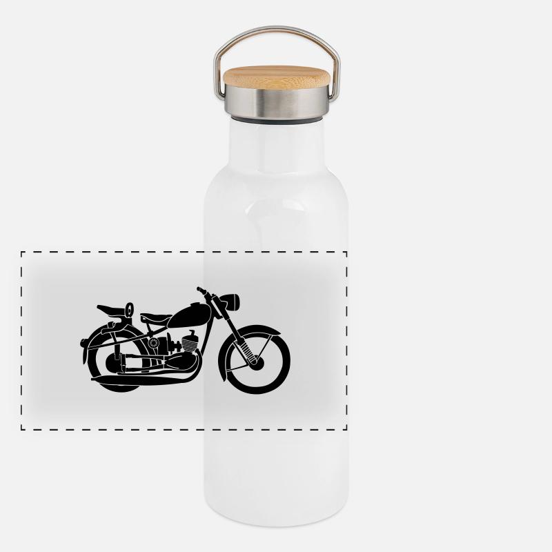 RT MZ Motorrad Panorama Thermosflasche mit Bambusdeckel