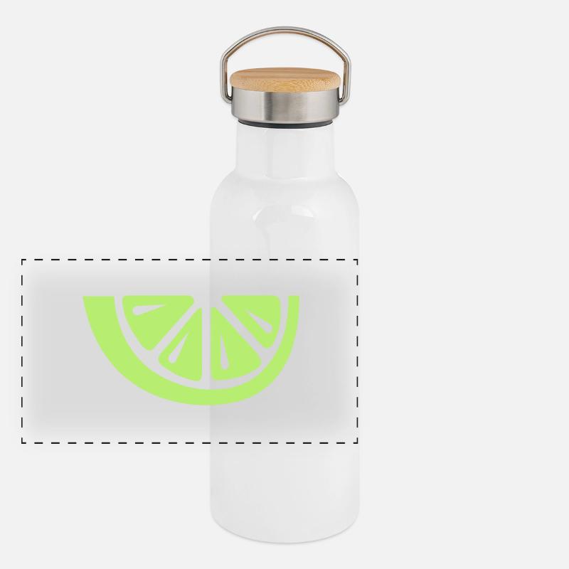 Limette Panorama Thermosflasche mit Bambusdeckel