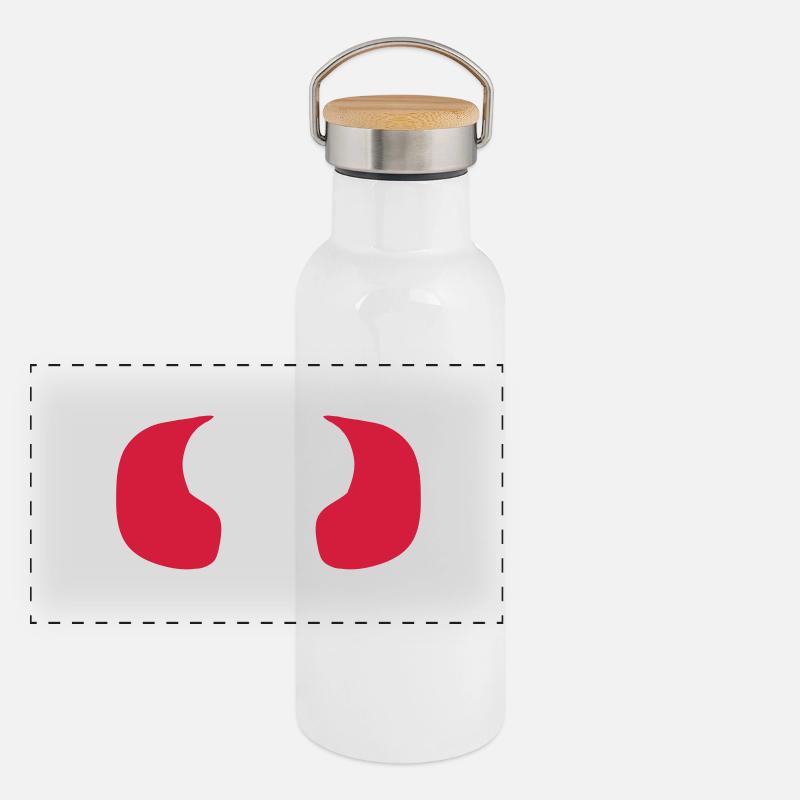 Teufel Satan Dämon Hörner Böse Panorama Thermosflasche mit Bambusdeckel