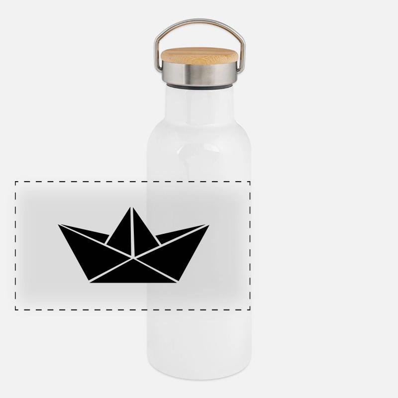 papierboot_01 Panorama Thermosflasche mit Bambusdeckel