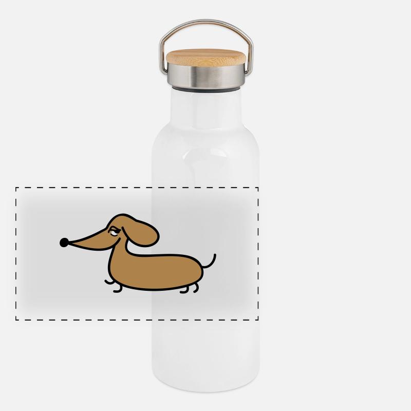 dachshund Gourde isotherme avec bouchon en bambou
