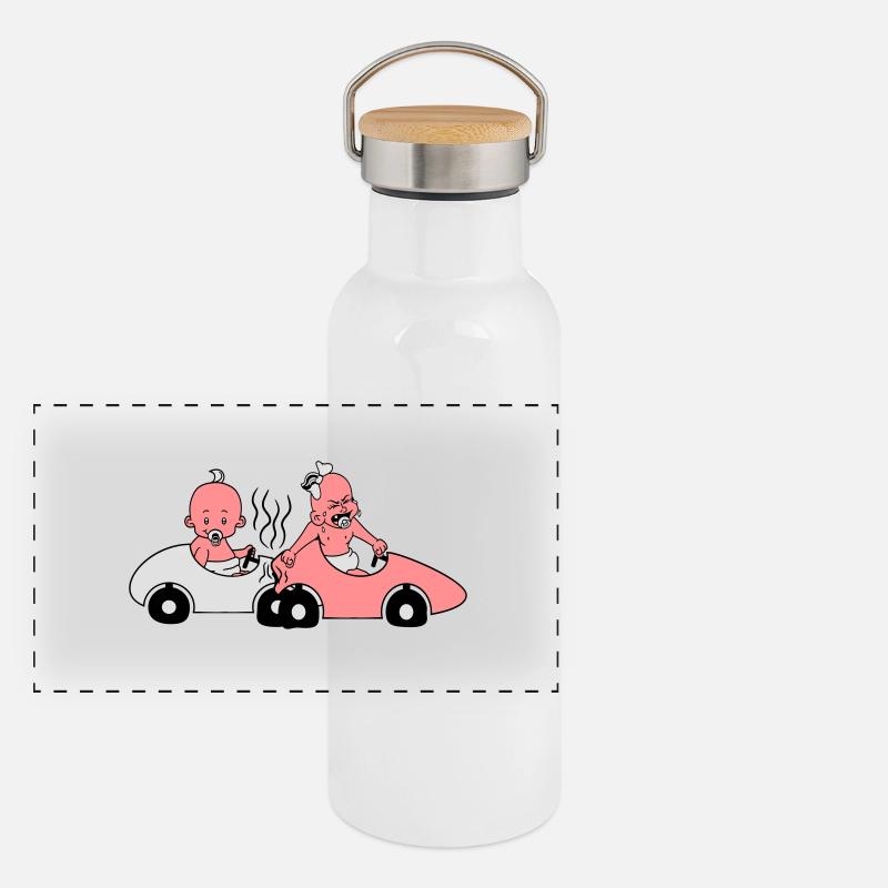 accident, crash, driving, damage, driving, driving Panoramic Thermal Bottle with Bamboo Lid