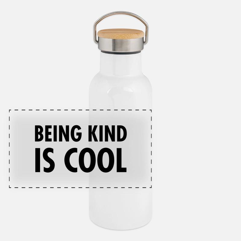 Being Kind Is Cool Panorama Thermosflasche mit Bambusdeckel