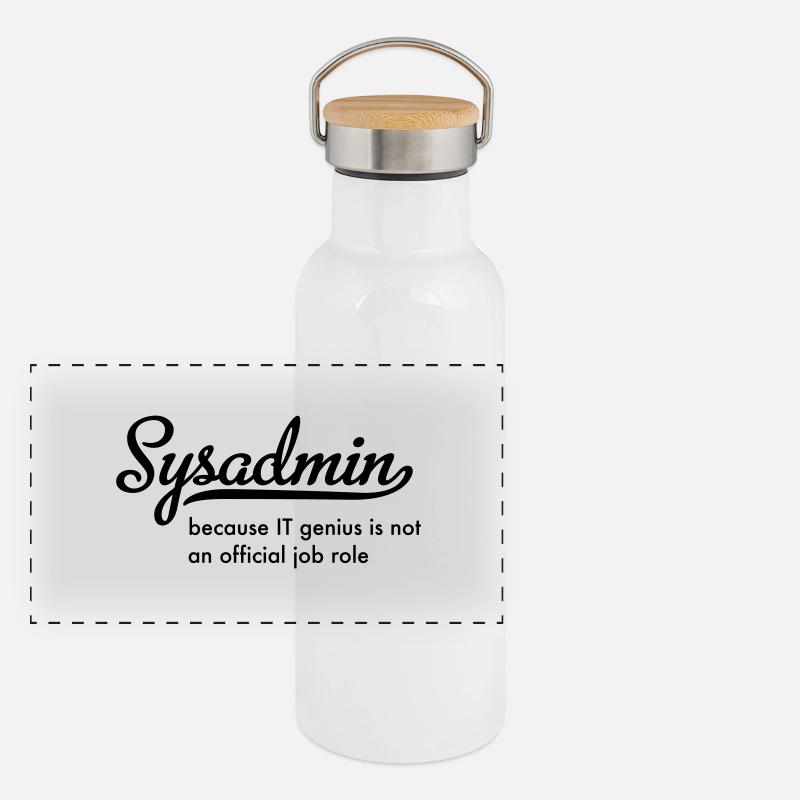 Sysadmin Panorama Thermosflasche mit Bambusdeckel