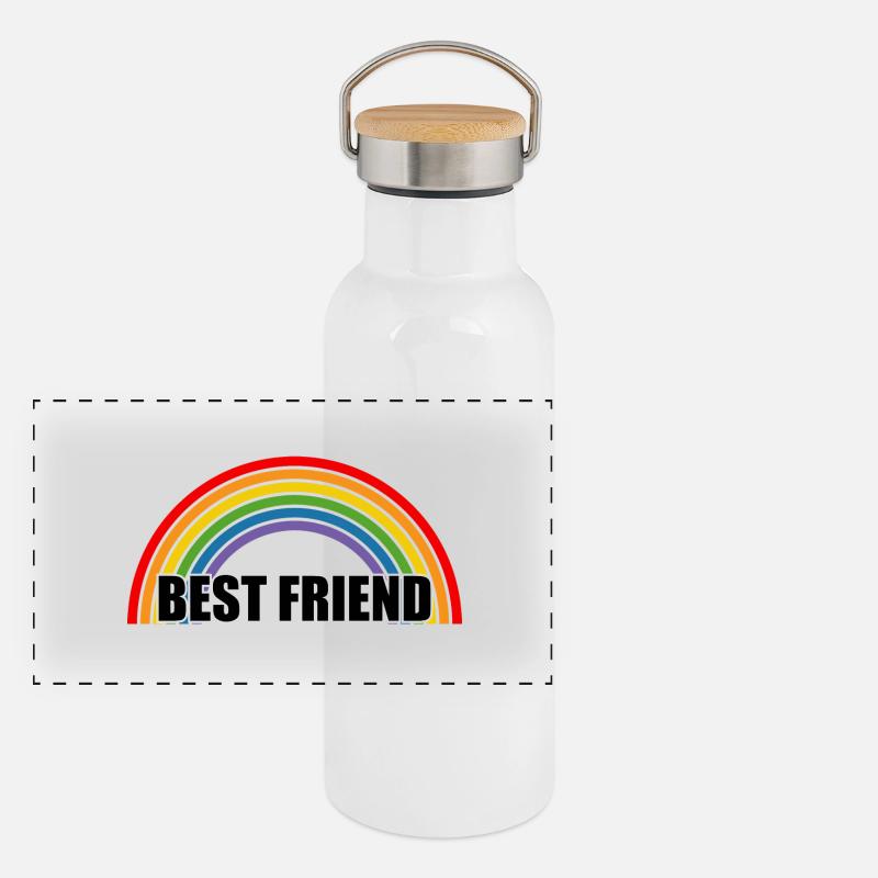 Rainbow best friend Panoramic Thermal Bottle with Bamboo Lid