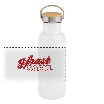 Gfrast Sackl - Panorama Thermosflasche mit Bambusdeckel - Weiß - Vorne