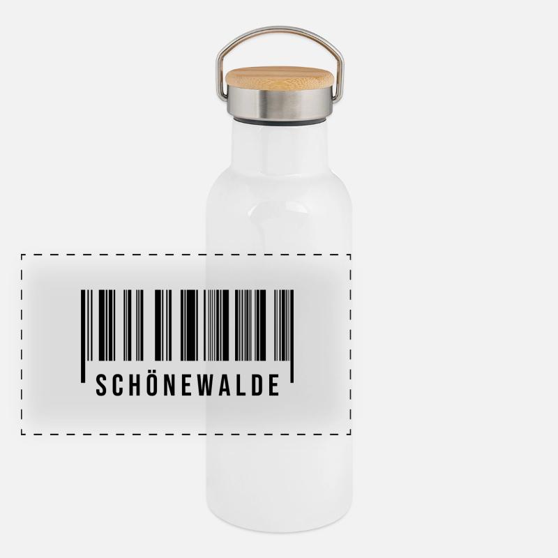 Schönewalde Strichcode Panorama Thermosflasche mit Bambusdeckel