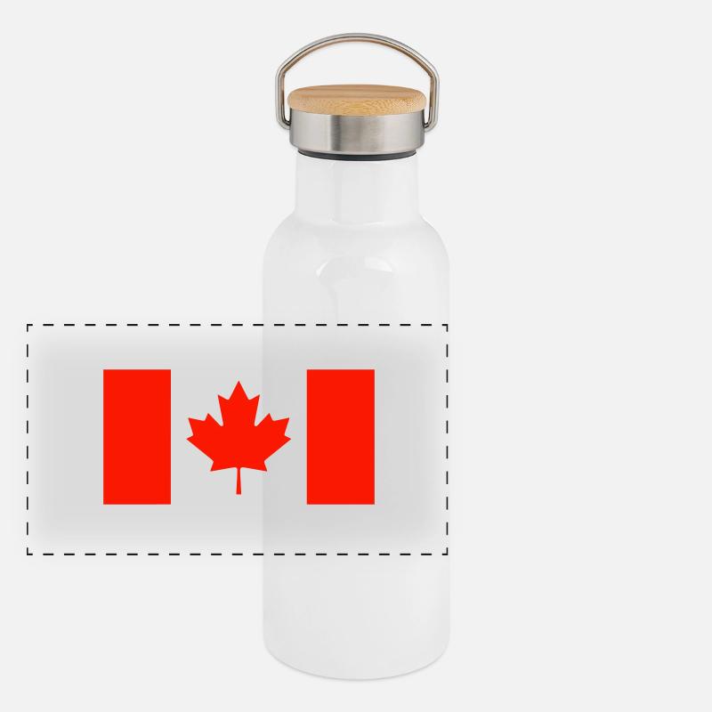 Canada (drapeau) Gourde isotherme avec bouchon en bambou