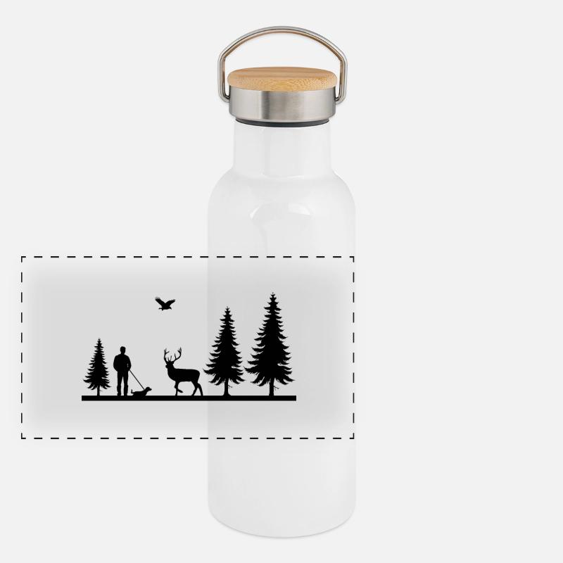 Chasseur Gourde isotherme avec bouchon en bambou