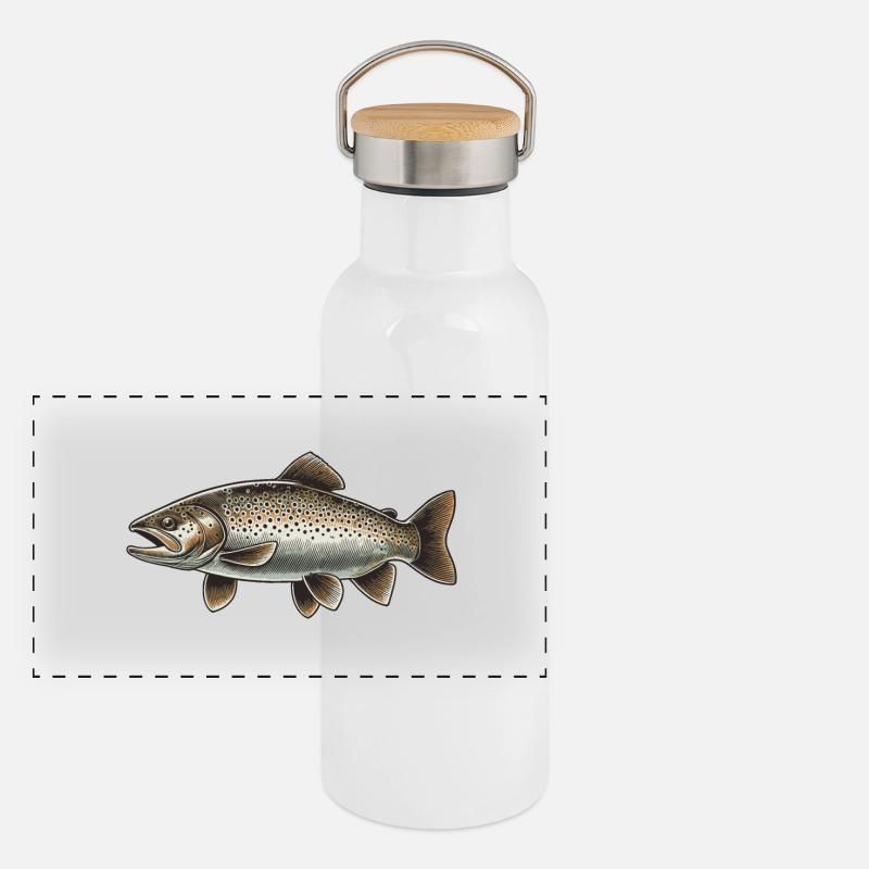 Trout Panoramic Thermal Bottle with Bamboo Lid