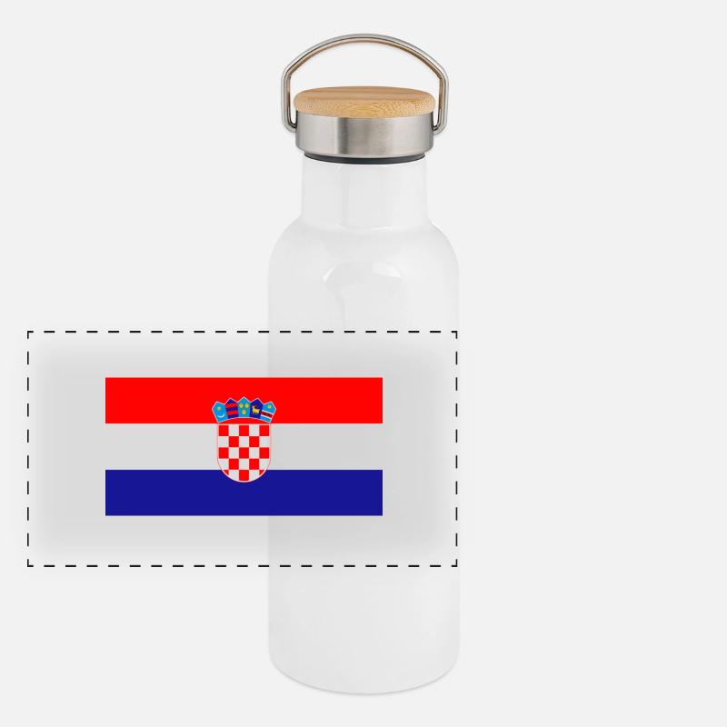 Kroatien Panorama Thermosflasche mit Bambusdeckel