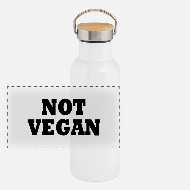 Not vegan Panorama Thermosflasche mit Bambusdeckel