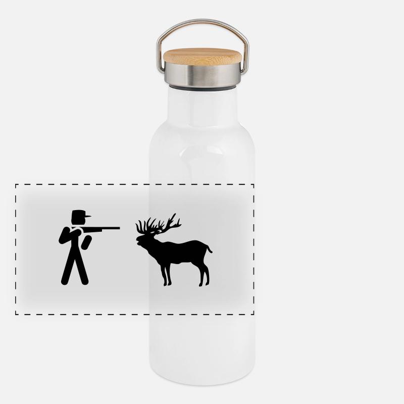 Chasseur sauvage Gourde isotherme avec bouchon en bambou